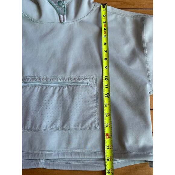 Free People Movement Light Blue Reach The Summit Cropped Hoodie Crop High Neck S - Picture 7 of 14